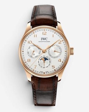 IWC Schaffhausen Portugieser Perpetual Calendar 18K Automatic Watch Iw344202 - Metallic