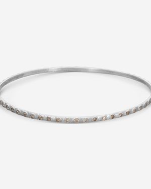 Armenta New World Sterling Champagne Diamond Eternity Bangle Bracelet 02869 - Metallic