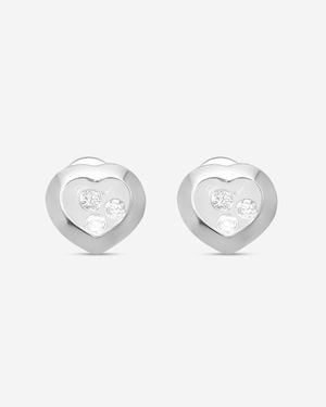 Chopard Happy Diamonds 18K Diamond Stud Earrings 839203-1001 - Metallic
