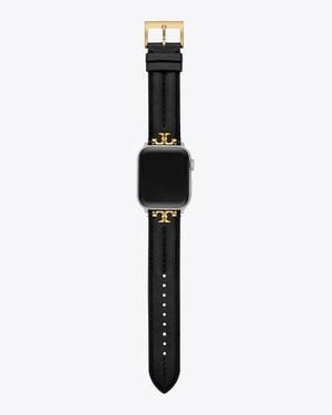 Tory Burch Kira Leather Apple Watch Band - Black