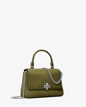 Tory Burch Mini Charlie Quilted Top-Handle Crossbody - Green