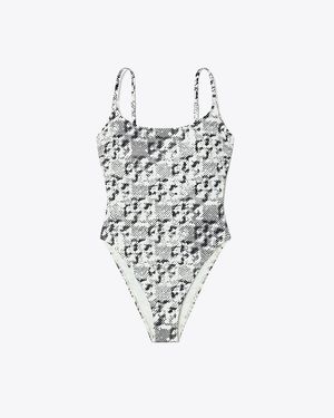 Tory Burch Gemini Link Swimsuit - White