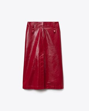 Tory Burch Leather Skirt - Red