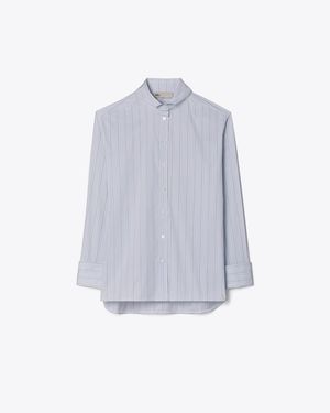 Tory Burch Striped Cotton Shirt - Blue