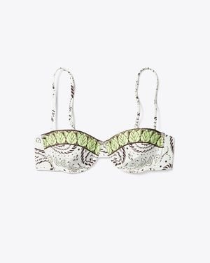 Tory Burch Printed Underwire Bikini Top - White
