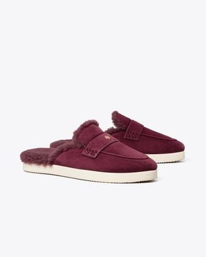 Tory Burch Ballet Sport Shearling Mule - Red