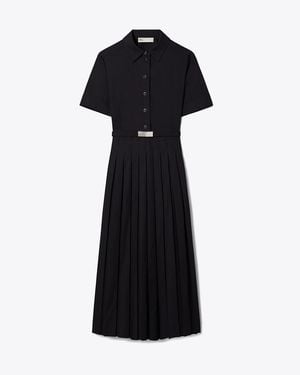 Tory Burch Pleated Poplin Shirtdress - Black