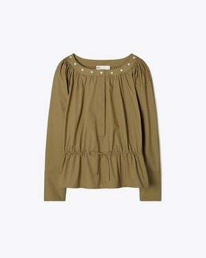 Tory Burch Cinched Cotton Top - Green