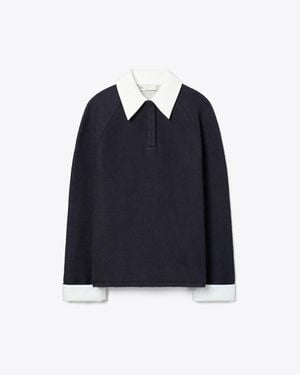 Tory Burch Wool Rugby Polo - Blue