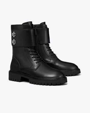 Tory Burch Turnlock Lug Boot - Black