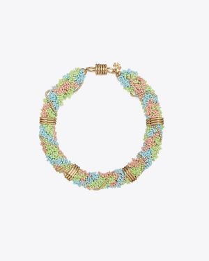 Tory Burch Beaded Short Necklace - Metallic