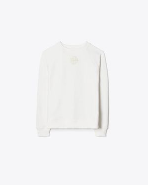 Tory Burch Raglan Cotton Sweatshirt - White