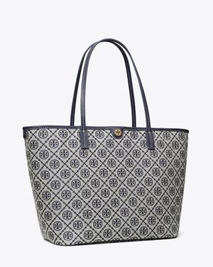 Tory Burch Small T Monogram Zip Tote - Grey