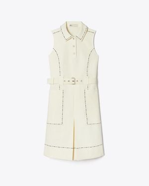 Tory Burch Pick Stitch Stretch Golf Dress - Natural