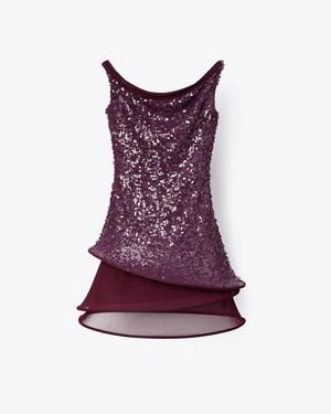 Tory Burch Sequined Hoop Dress - Purple