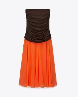 Tory Burch Jersey Chiffon Skirt - Orange
