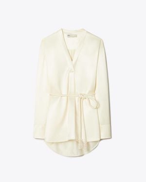 Tory Burch Viscose Top - Natural