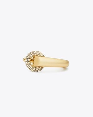 Tory Burch Pavé Pierced Cuff, One Size - Metallic