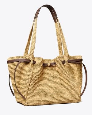 Tory Burch Romy Woven Tote, One Size - Metallic