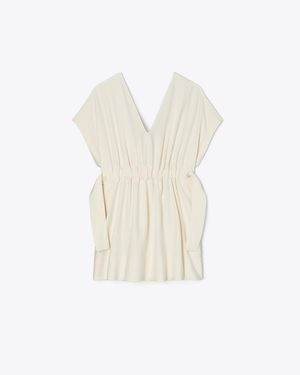 Tory Burch Belted Linen Dress - White