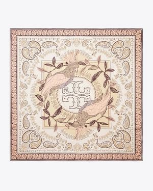 Tory Burch Cockatoo Bandana Silk Square Scarf - Metallic