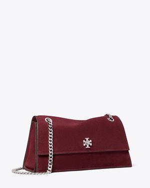 Tory Burch Kira Turnlock Suede Shoulder Bag, One Size - Purple