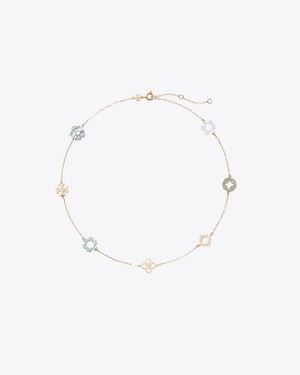 Tory Burch Forget Me Not Pavé Necklace - Blue