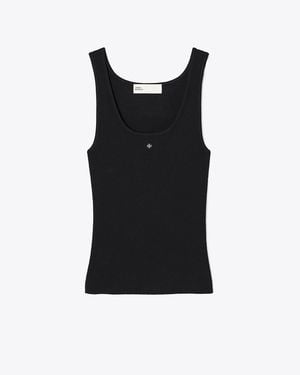 Tory Burch Viscose Knit Tank Top - Black