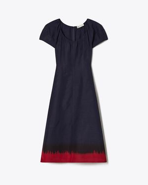 Tory Burch Balloon Sleeve Viscose Dress - Blue
