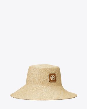 Tory Burch Straw Bucket Hat - Natural