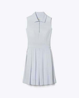 Tory Sport Tory Burch T Monogram Jacquard Pleated Golf Dress - Blue