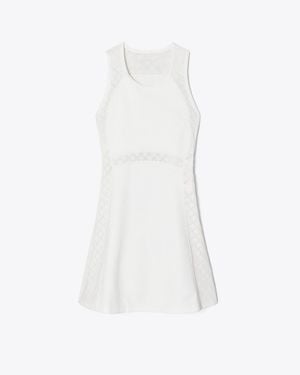 Tory Burch T Monogram Mesh Tank Dress - White