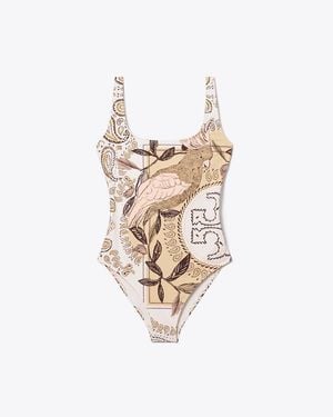 Tory Burch Printed Swimsuit - White