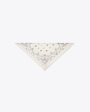 Tory Burch Beaded Bandana Triangle Scarf - White