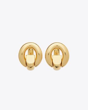 Tory Burch Pierced Hoop Earrings - Metallic