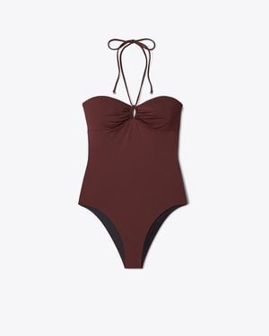 Tory Burch Halter Swimsuit - Brown