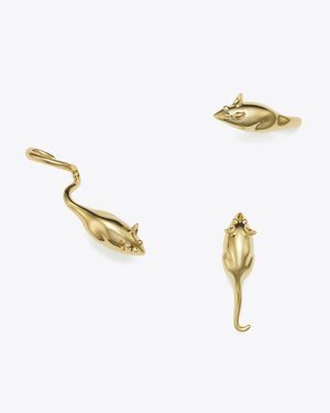 Tory Burch Runway Mice Earring Set, One Size - Metallic