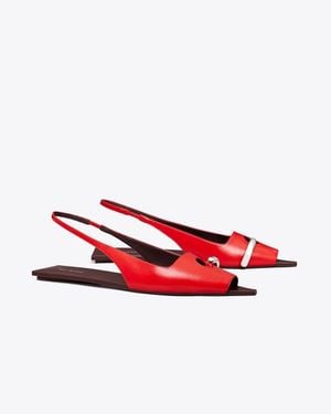Tory Burch Pierced Slingback - Red