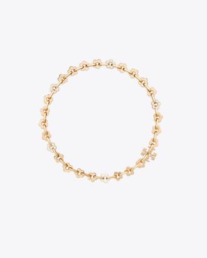 Tory Burch Forget Me Not Interlocking Necklace - Metallic