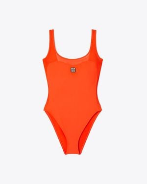 Tory Burch Mesh Tank Swimsuit - Orange