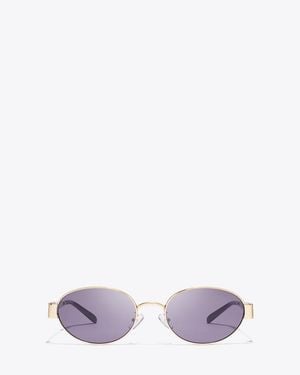 Tory Burch Miller Metal Oval Sunglasses, One Size - Purple