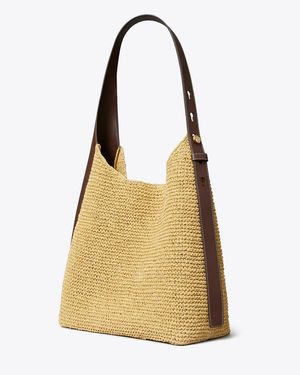 Tory Burch Romy Woven Hobo Bag - Natural
