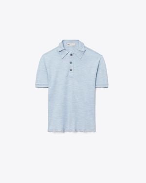Tory Burch Silk Polo - Blue