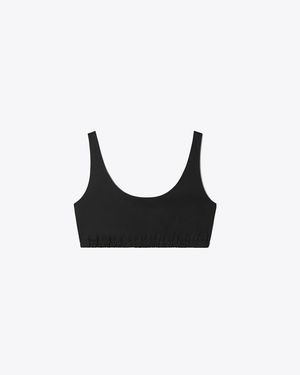 Tory Burch Cotton Tank Crop Top - Black