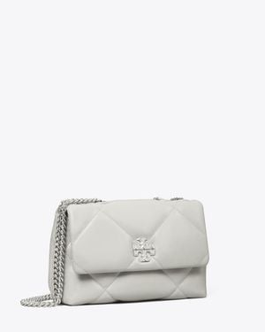 Tory Burch Small Kira Diamond Quilt Shoulder Bag - White