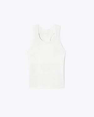 Tory Burch Tory Burch Contrast Strap Tennis Tank - White