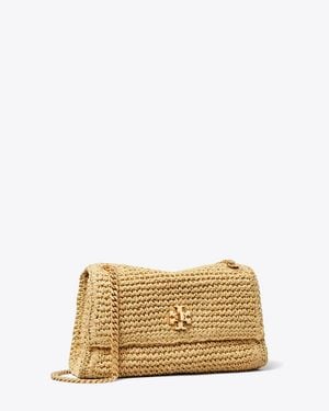 Tory Burch Mini Kira Turnlock Woven Shoulder Bag, One Size - Metallic
