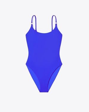 Tory Burch Solid Swimsuit - Blue