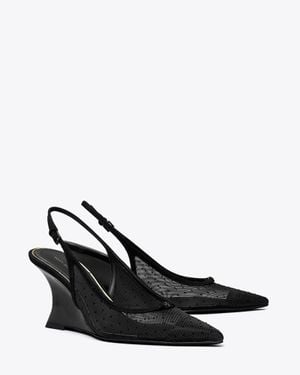 Tory Burch Double T-Buckle Wedge 75 Mm High Heels Nero/Perfect, Leather - Black