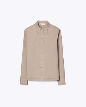 Tory Burch Cotton Poplin Shirt - Natural